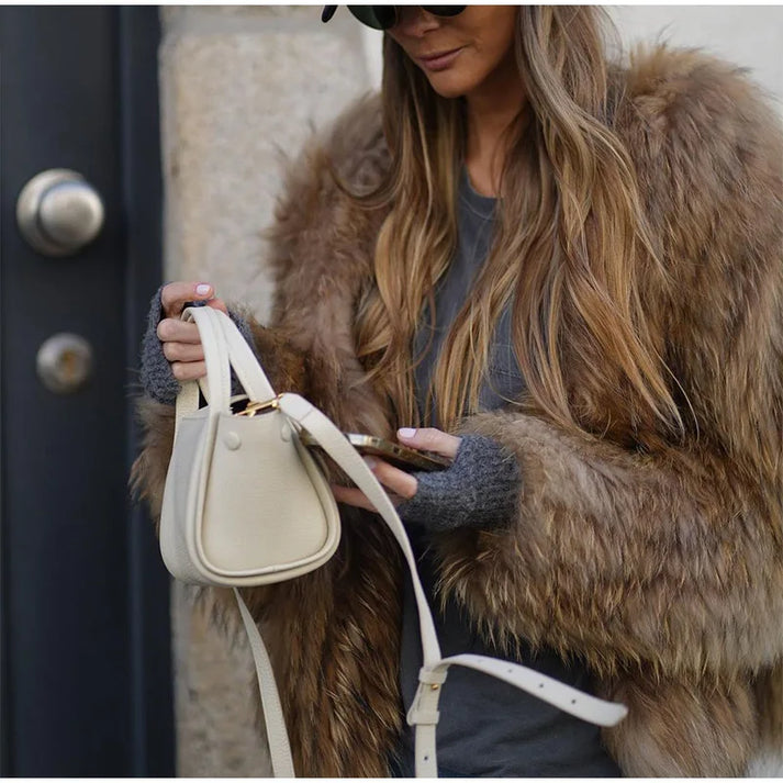 Daniela - Chaqueta de pelo sintético para mujer