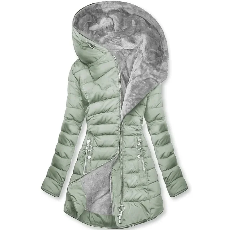 Claudia - Chaqueta acolchada larga mujer con capucha