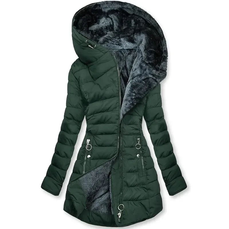 Claudia - Chaqueta acolchada larga mujer con capucha