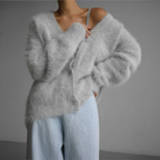 Adela - Cárdigan de cashmere de punto peluche mujer
