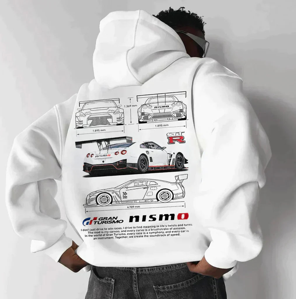Erik - Sudadera unisex con capucha y estampado automovilístico