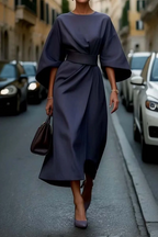 Mariana - Vestido midi de mujer con mangas amplias y cinturón