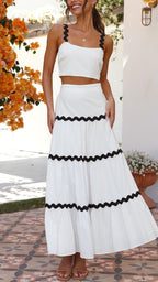 Angelina | Conjunto de crop top y falda larga