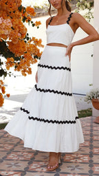 Angelina | Conjunto de crop top y falda larga