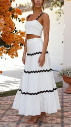 Angelina | Conjunto de crop top y falda larga