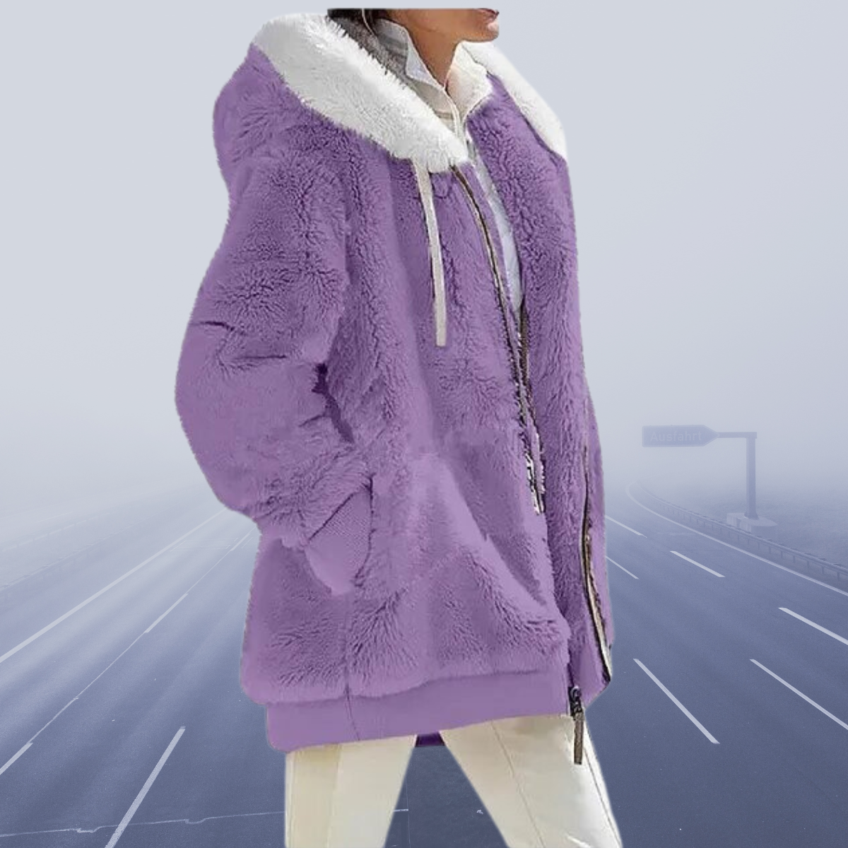 Noelia - Chaqueta de peluche mujer con capucha