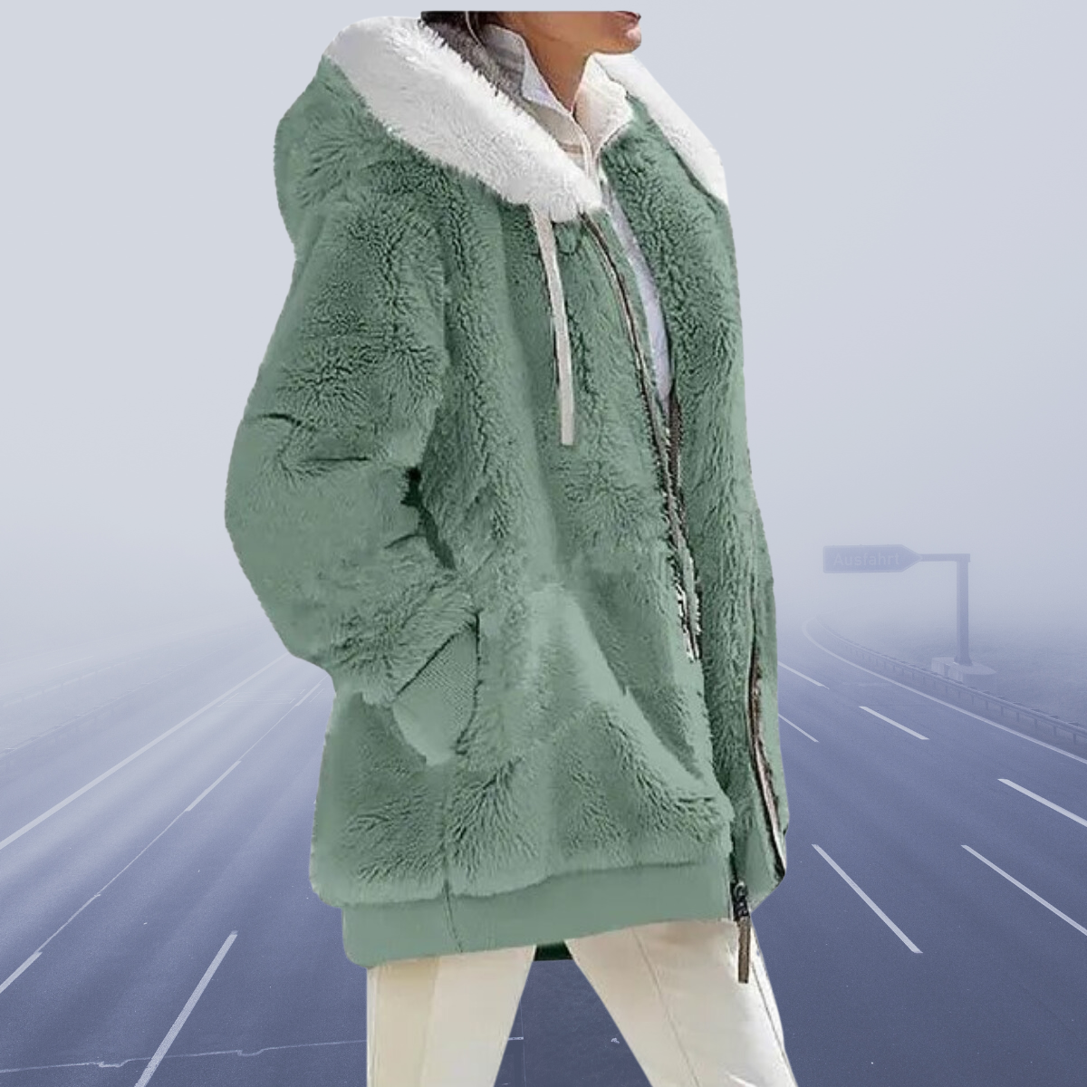 Noelia - Chaqueta de peluche mujer con capucha