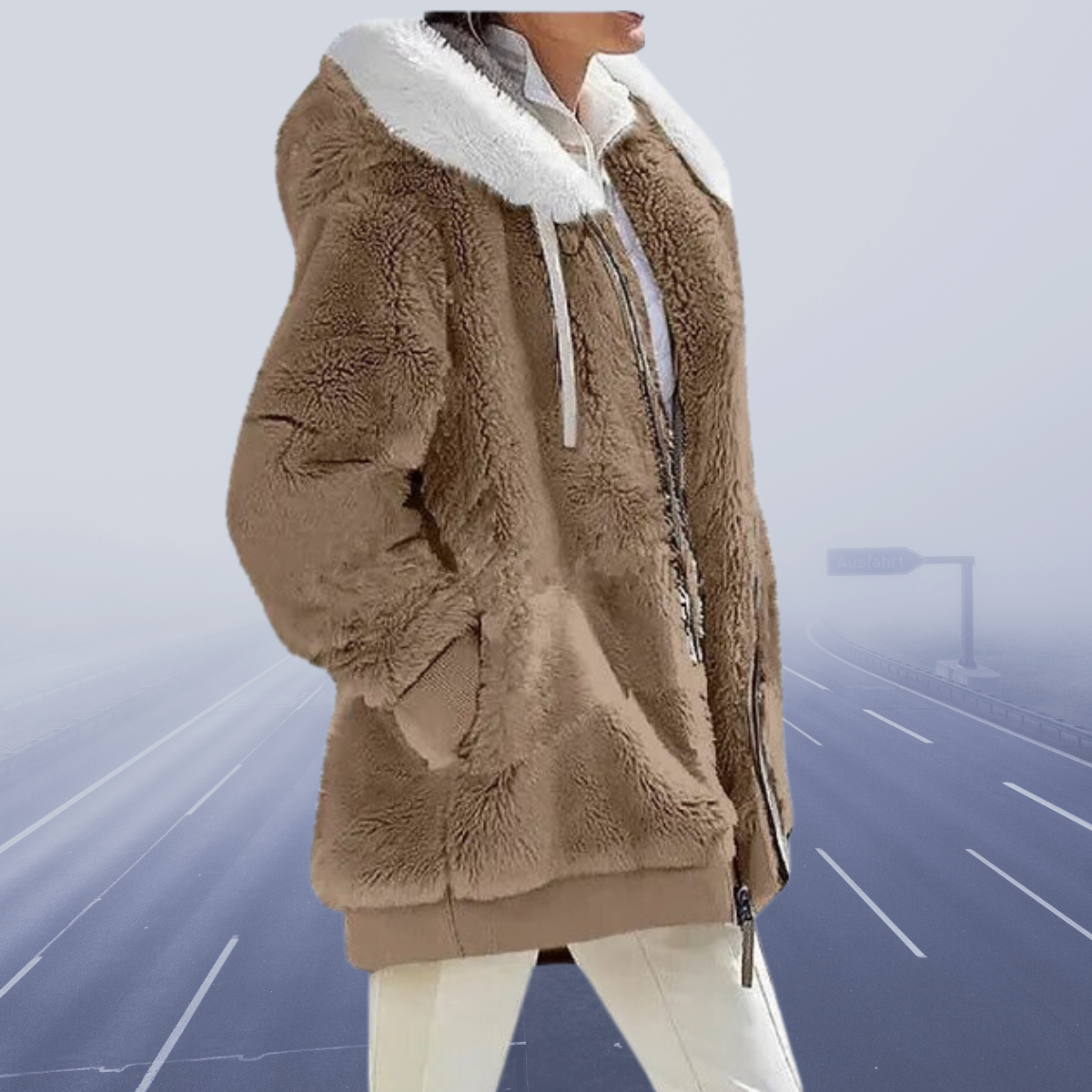 Noelia - Chaqueta de peluche mujer con capucha