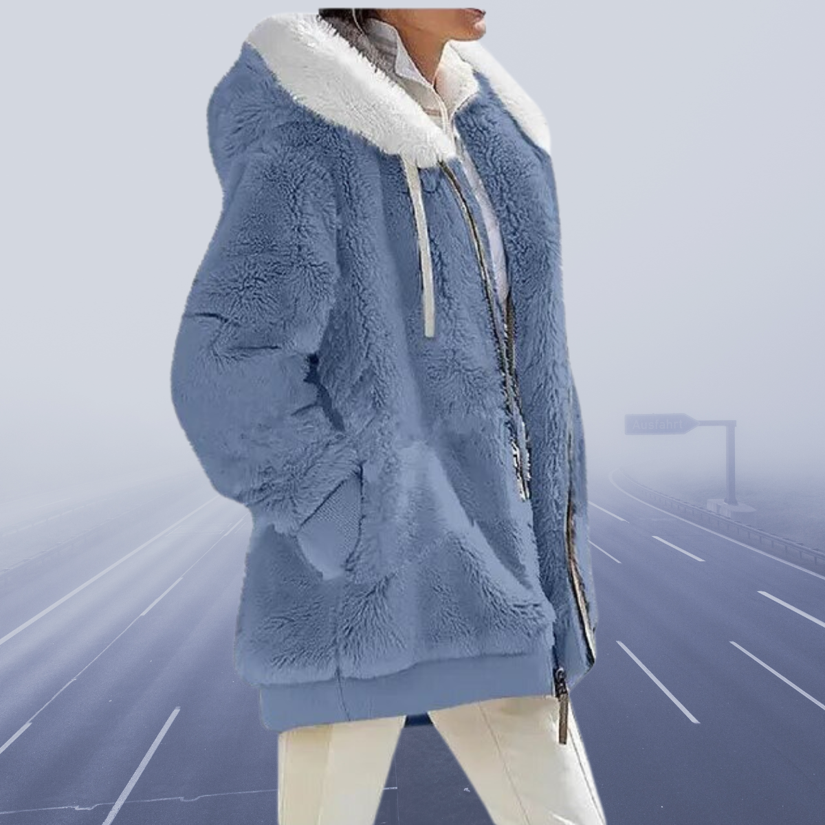 Noelia - Chaqueta de peluche mujer con capucha