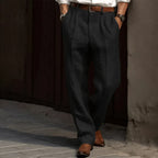 Adrián – Pantalones de lino para hombre de corte holgado