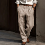 Adrián – Pantalones de lino para hombre de corte holgado
