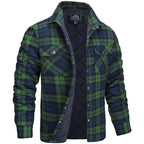 Hugo - Sobrecamisa de franela para hombre a cuadros con forro acolchado