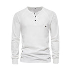 Santiago - Camiseta Henley manga larga con botones hombre
