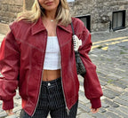 Aitana – Chaqueta oversize de cuero sintético