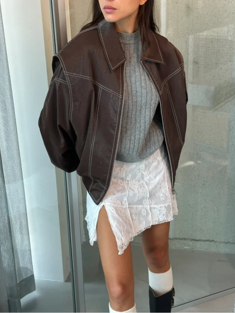 Aitana – Chaqueta oversize de cuero sintético