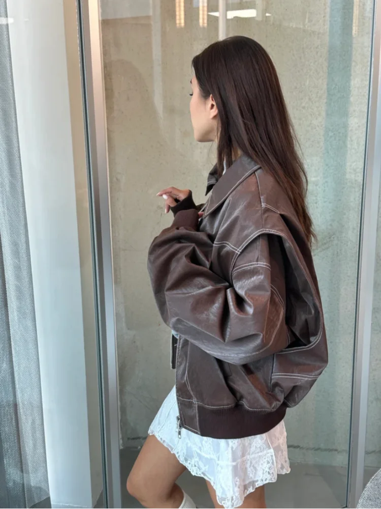 Aitana – Chaqueta oversize de cuero sintético