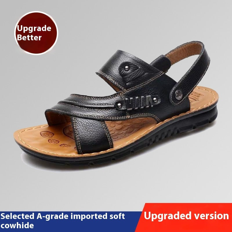 Raymund - Sandalias casual de cuero marrón