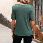 Deanna - Blusa con cuello drapeado