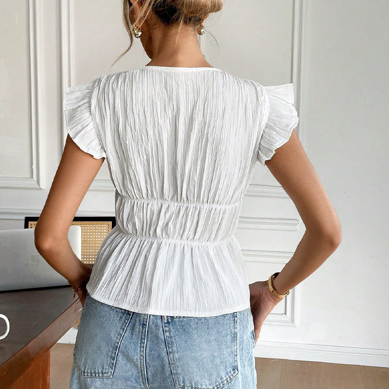 Camila - Blusa con lazos y escote en V