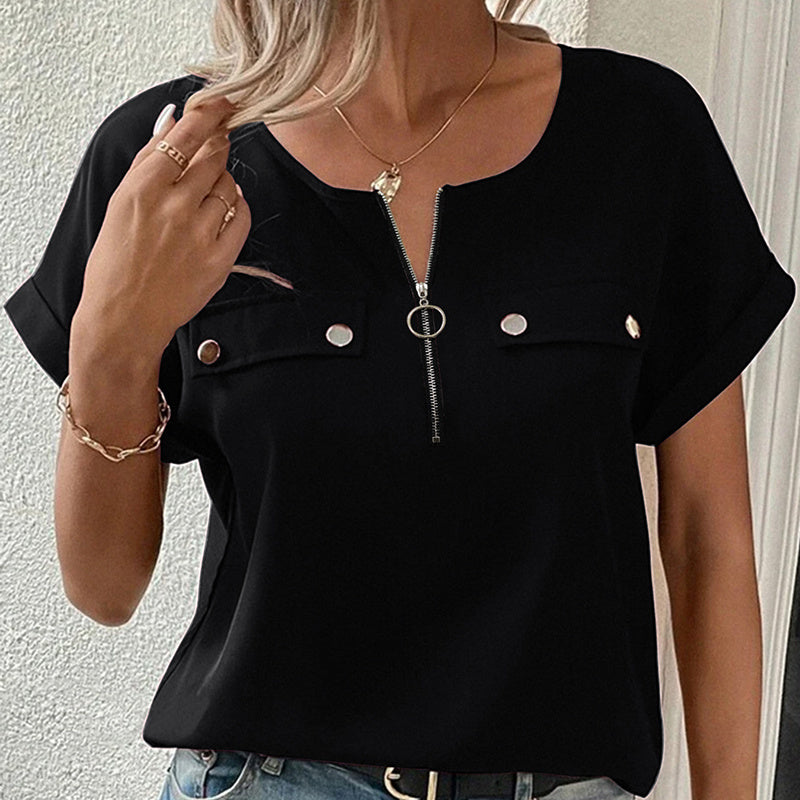 Verónica - Blusa básica con cremallera