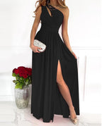 Bianca | Vestido minimalista con abertura alta