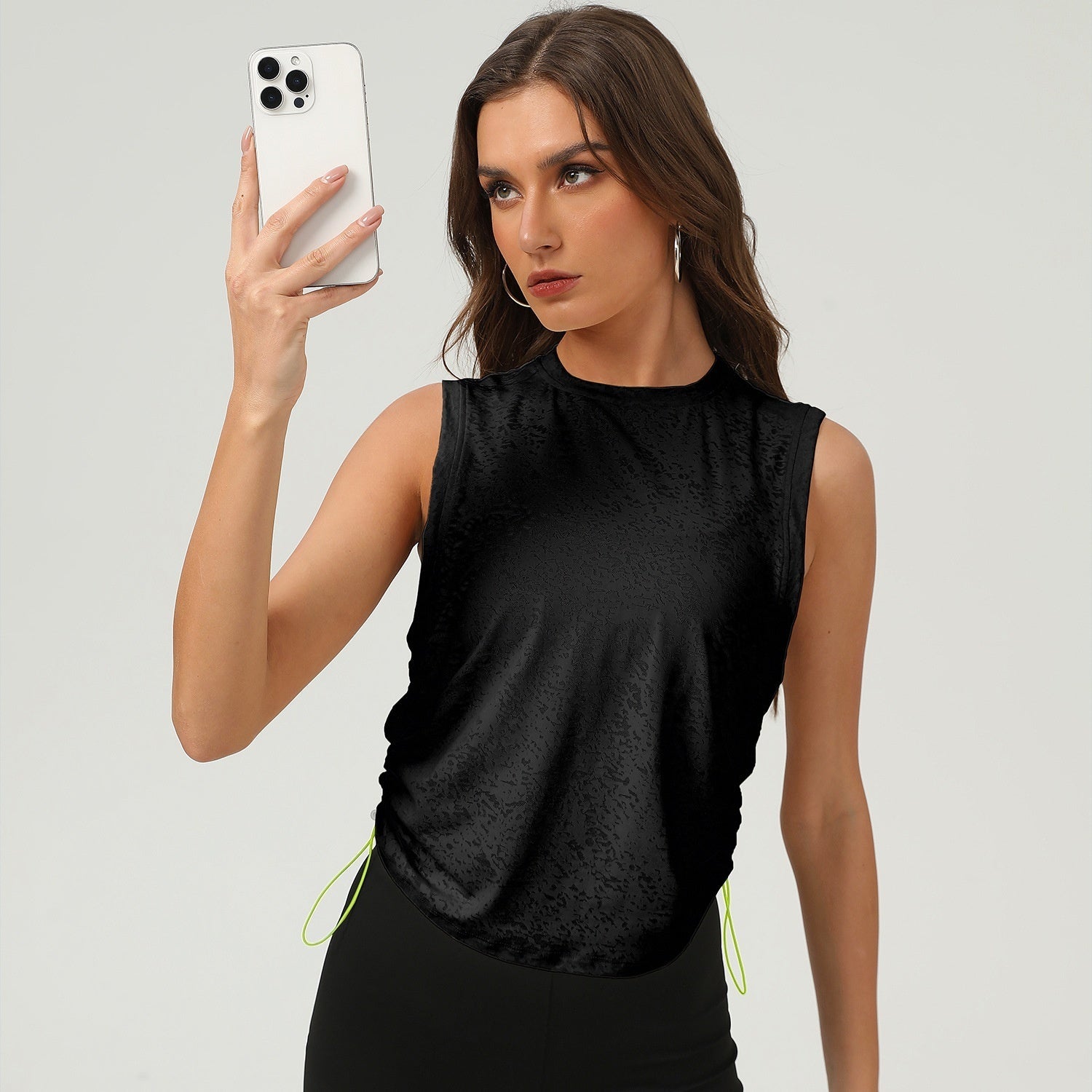 Shirley - Camiseta de tirantes con cordón de jacquard