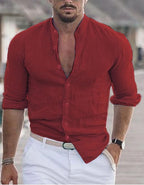 Lester - Camisa de lino de manga larga