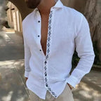 Leo - Camisa de lino bordada