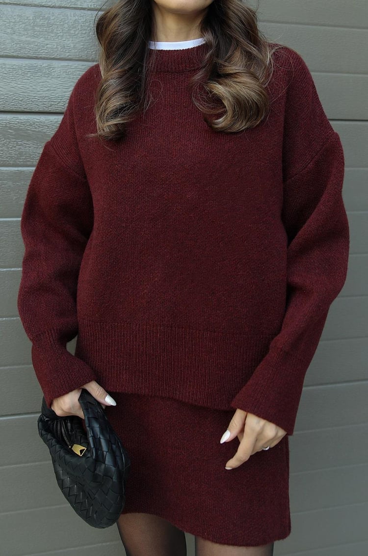 Isabella – Conjunto de Punto con Jersey y Falda para Mujer