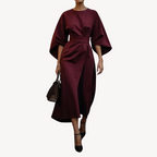 Valentina – Vestido midi con mangas amplias y cinturón para mujer