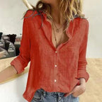 Niza - Blusa informal de lino con botones