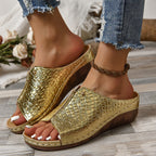 Ivy - Sandalias de cuña metalizadas