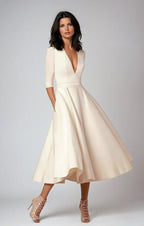 Diana - Vestido midi con escote en V