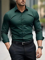 Gabriel - Camisa de hombre manga larga con corte slim fit