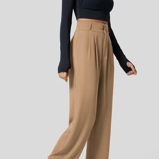 Clara - Pantalón plisado de talle alto