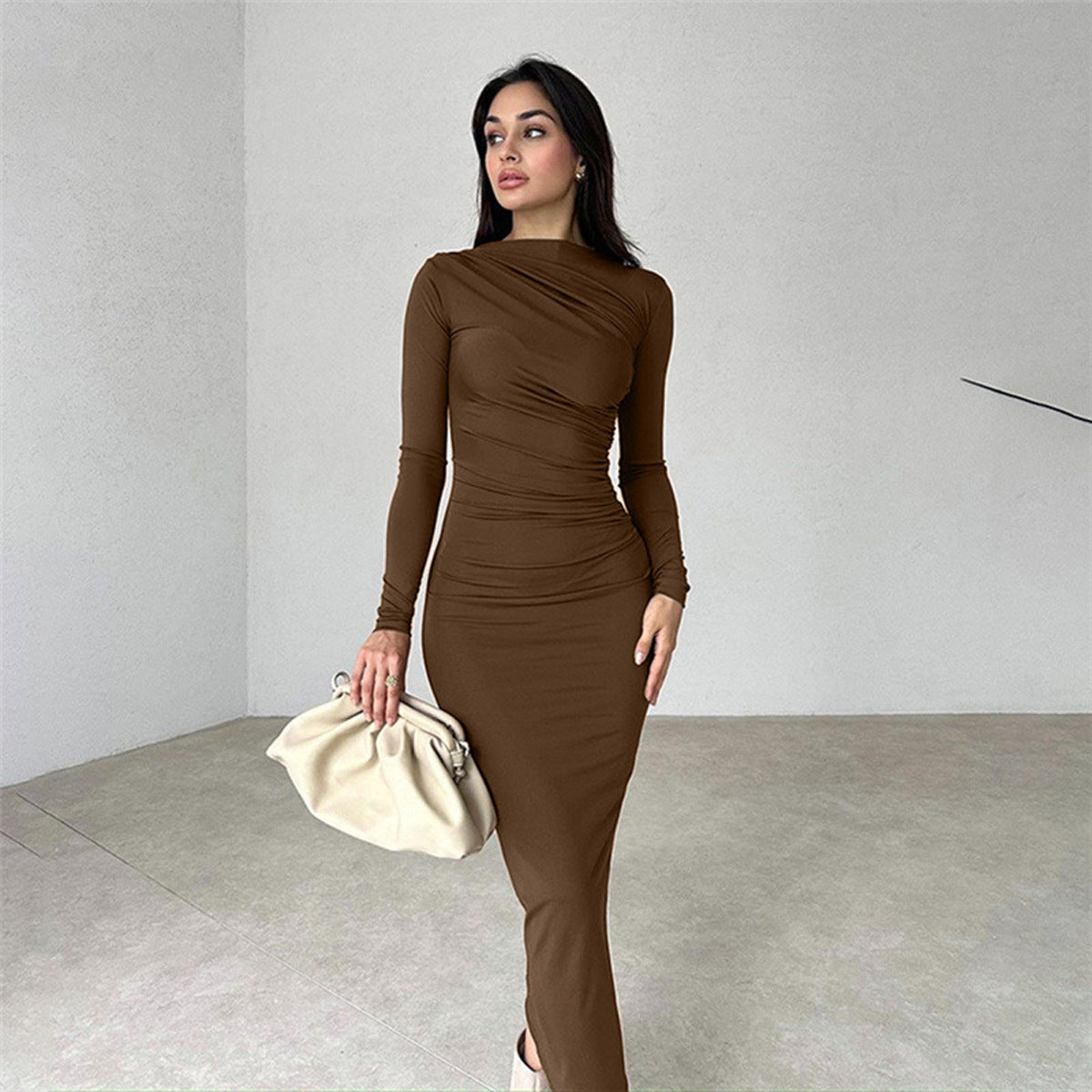 Aileen - Vestido largo bodycon fruncido