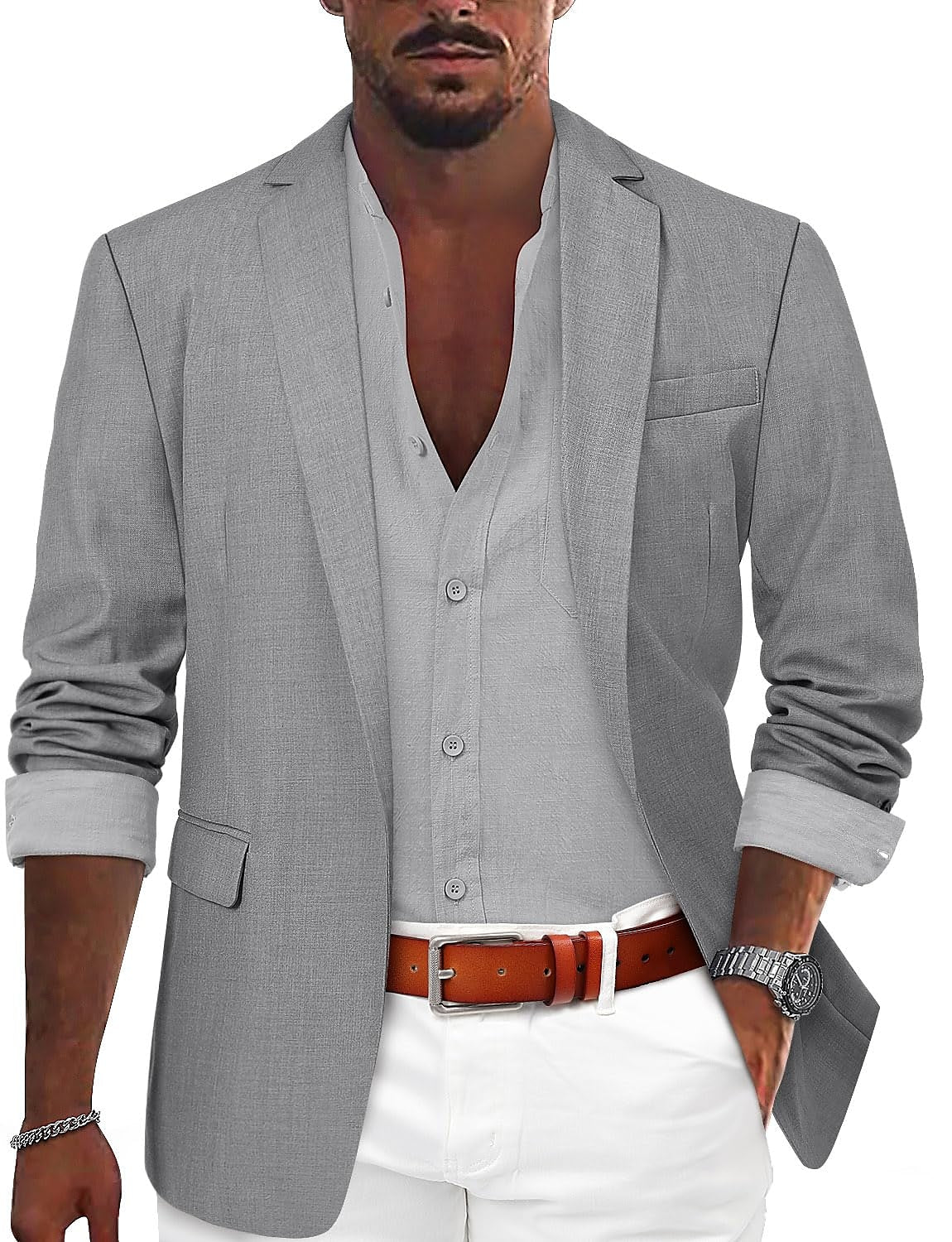 Andrés – Americana de Lino de Estilo Casual para Hombre
