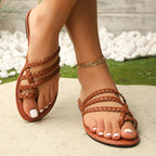 Irina - Sandalias planas de verano trenzadas
