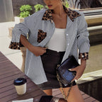Isabella - Camisa de mujer a rayas con detalles animal print