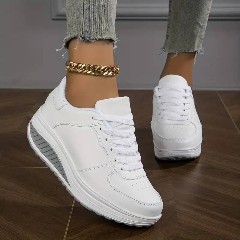 Clara - Zapatillas de mujer con plataforma y cordones