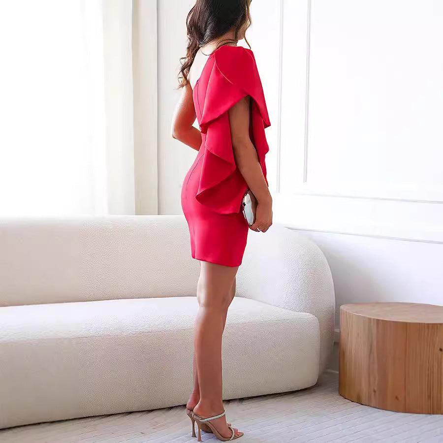 Aira - Minivestido de volantes con un hombro