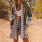 Camila – Cárdigan Largo Étnico con Estampado Boho