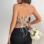 Camila - Blusa corset floral sin tirantes