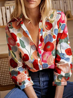 Emilia - Blusa floral abotonada