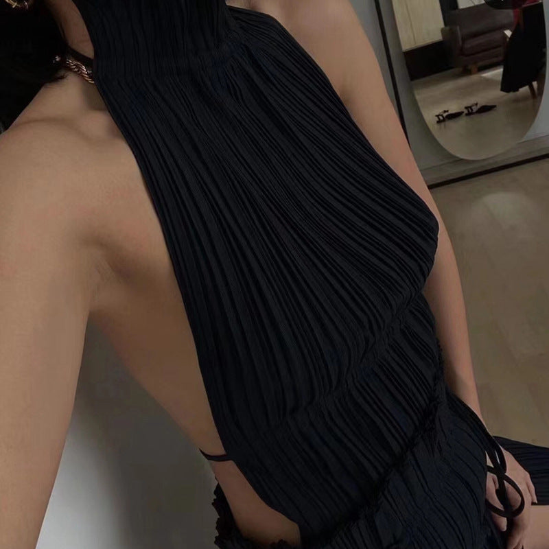 Jasmine- Top plisado de cuello halter