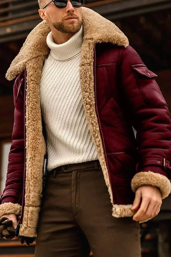 Héctor - Chaqueta aviador hombre con forro de borreguito