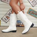 Celestina - Botas vaqueras bordadas negras