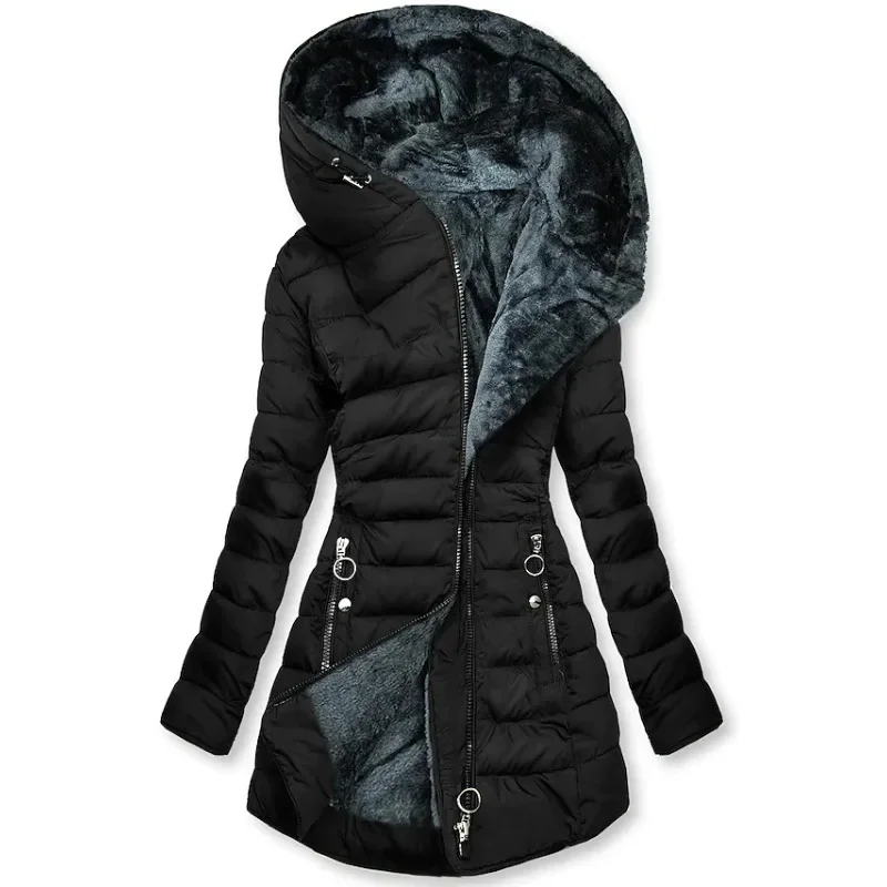 Claudia - Chaqueta acolchada larga mujer con capucha