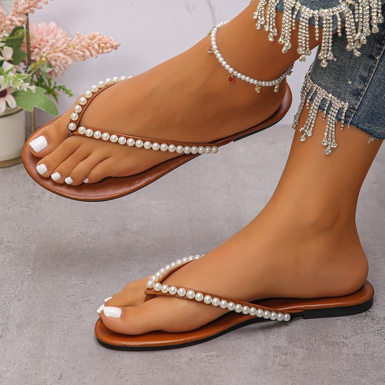 Arah - Sandalias de verano con adornos de perlas