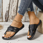 Noa - Sandalias planas marrones